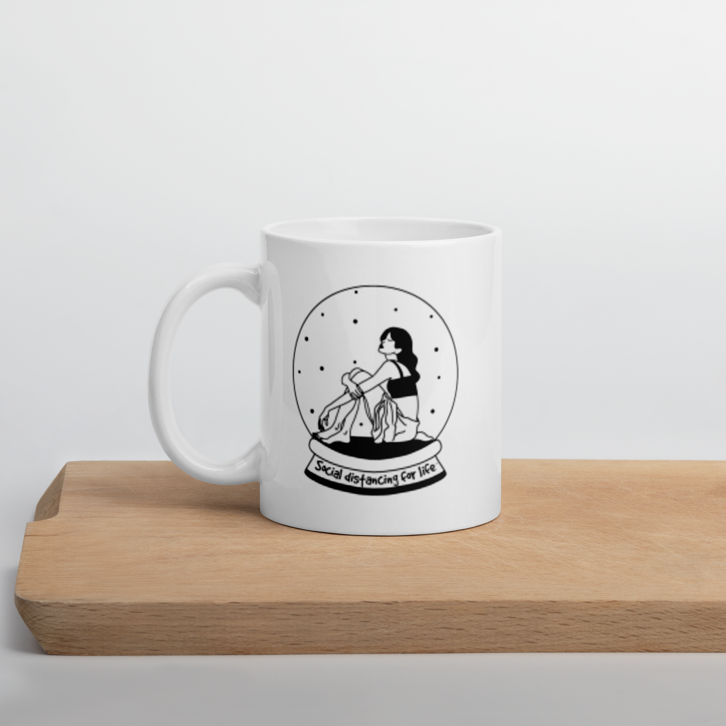 Social Distancing for Life White Mug