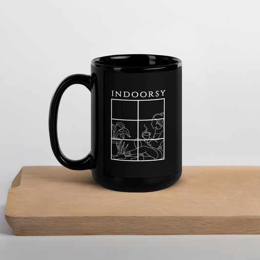 Indoorsy Black Mug